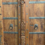 WS105 - Reclaimed Wood Armoire with Handcrafted Iron Detailing